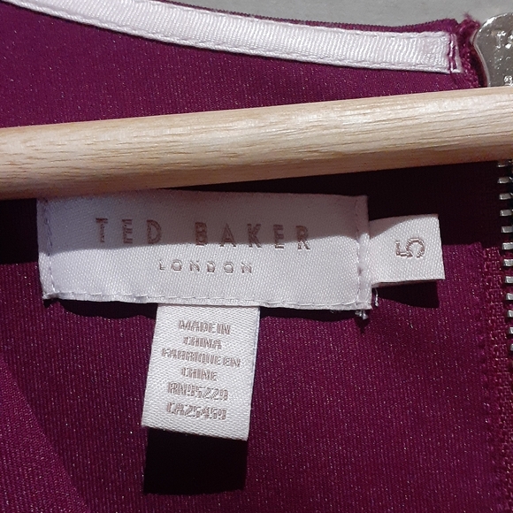 Ted Baker London Women's Alair Ruffle  Peplum Bodycon Dress Pink Size 5 (US 12) - Picture 10 of 10